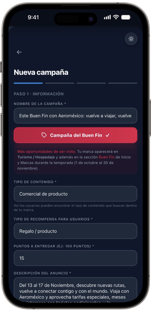 Nueva campaña, paso 1: información de la campaña